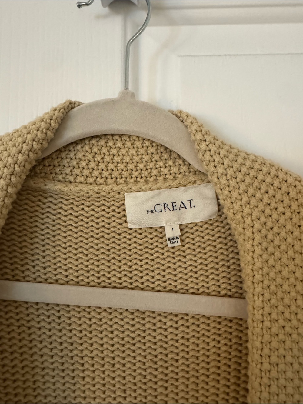 THE GREAT. Women's The Fisherman Intarsia Cotton-blend Cardigan - Size 1 small - Picture 4 of 6